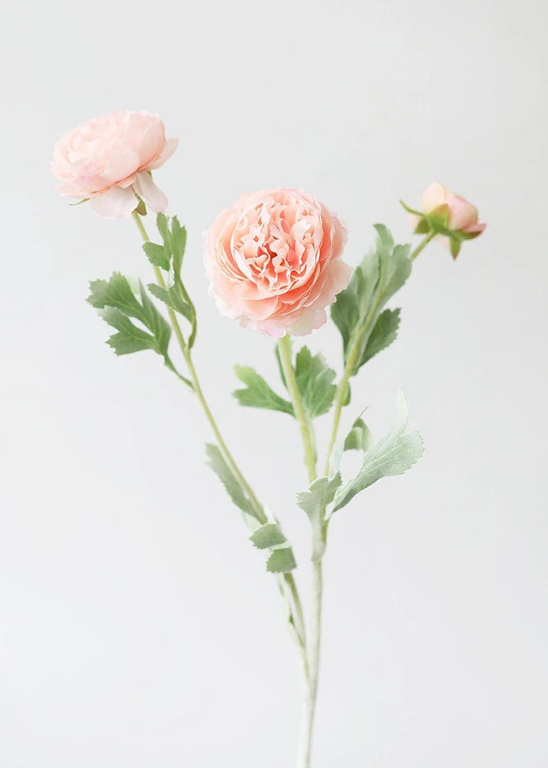 Afloral Artificial Flowers Ranunculus Fake Flowers In Pink - 19"