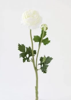 Afloral Cream White Ranunculus Silk Flower - 18.75" Artificial Flowers