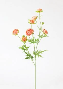 Afloral Silk Mini Ranunculus In Coral - 22