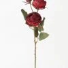 Afloral Burgundy Faux Dried Roses - 21"