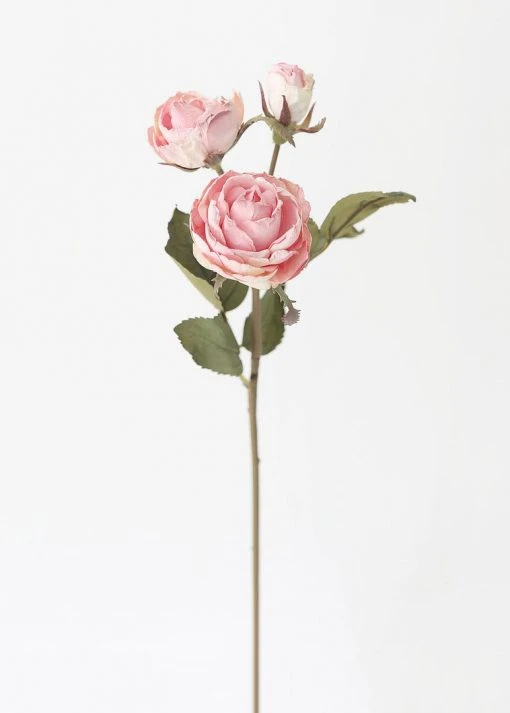 Afloral Pink Mauve Faux Dried Roses - 21" Artificial Flowers