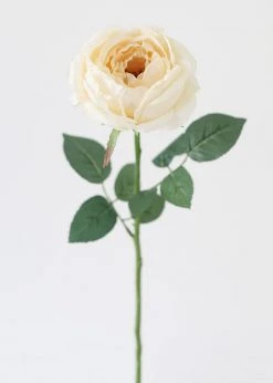 Afloral Artificial Flowers Silk Garden Cabbage Rose In Buttercream - 23"