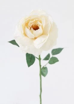 Afloral Artificial Flowers Silk Garden Cabbage Rose In Buttercream - 23"