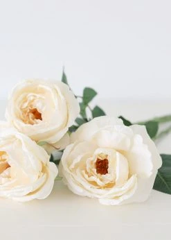 Afloral Artificial Flowers Silk Garden Cabbage Rose In Buttercream - 23