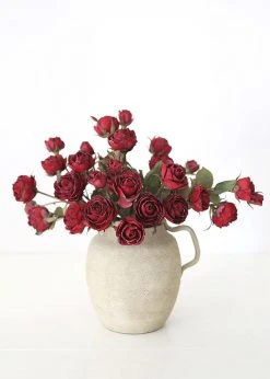 Afloral Burgundy Faux Dried Roses - 21