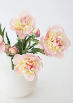Afloral Soft Apricot Pink Peony Fake Flower - 22