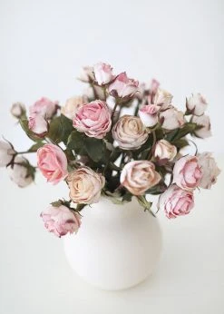 Afloral Pink Mauve Faux Dried Roses - 21