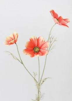 Afloral Coral Sunset Artificial Cosmos Wildflowers - 30