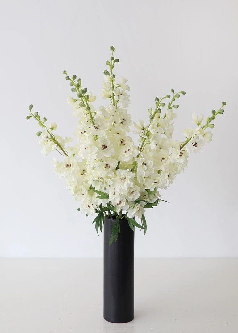 Afloral Artificial Flowers Delphinium Silk Flower In Cream - 36.5"