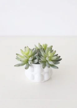 Afloral White Ceramic Large Hobnail Pot - 3"