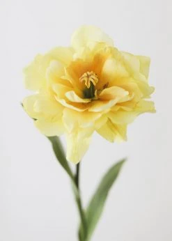 Afloral Ruffle Yellow Faux Tulip Flower - 25