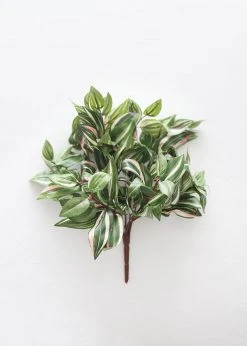 Afloral Artificial Plants Small Variegated Wandering Jew Plant - 12