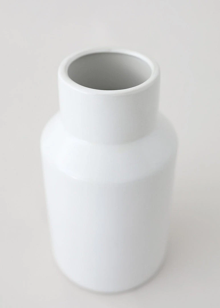 Afloral Everyday Flower Vase In White - 9"