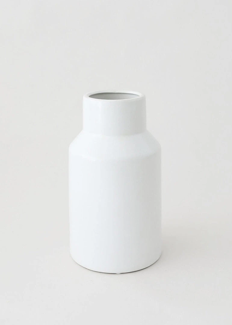 Afloral Everyday Flower Vase In White - 9"