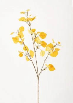 Afloral Artificial Aspen Leaf In Yellow Gold - 40" Artificial Plants