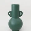 Afloral Dark Green Ceramic Floral Vase - 10.75" Vases