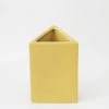 Afloral Ceramic Geometric Triangle Vase In Honey Yellow- 8.5" Vases