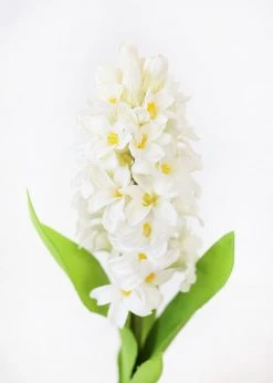 Afloral White Artificial Hyacinth Flowers - 12.5"