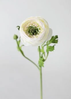 Afloral Artificial Flowers Silk Ranunculus In Cream - 13