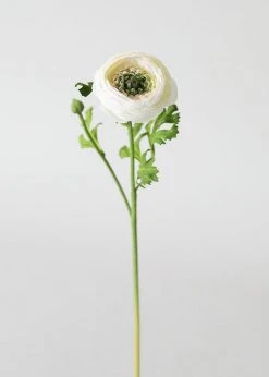 Afloral Artificial Flowers Silk Ranunculus In Cream - 13"