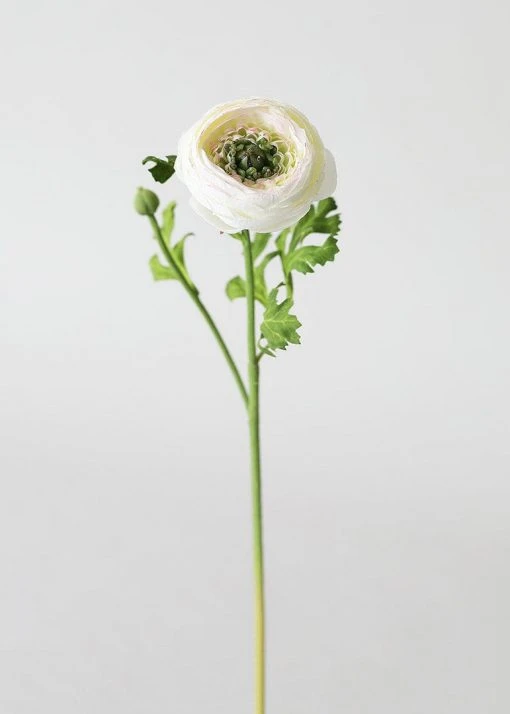 Afloral Artificial Flowers Silk Ranunculus In Cream - 13"