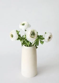 Afloral Artificial Flowers Silk Ranunculus In Cream - 13"