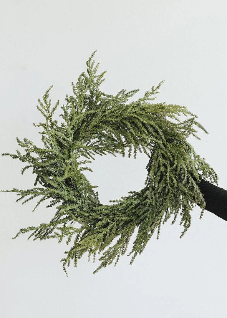 Afloral Real Touch Norfolk Pine Wreath - 24" Artificial Plants