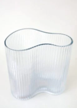 Afloral Ridged Glass Asymmetrical Vase - 8