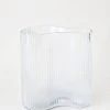 Afloral Ridged Glass Asymmetrical Vase - 8" Vases
