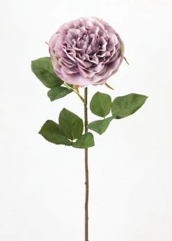 Afloral Artificial Flowers Faux Cabbage Rose In Lavender - 21.25"