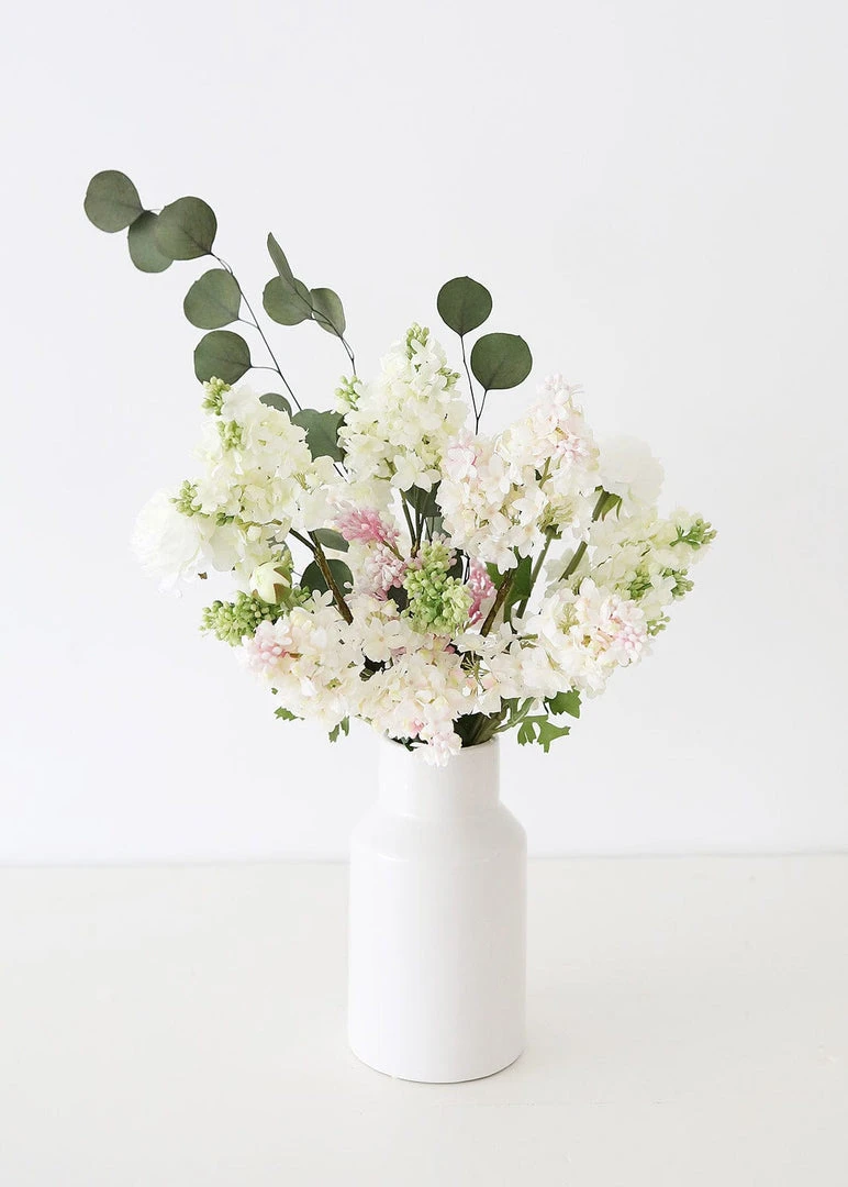 Afloral Everyday Flower Vase In White - 9"