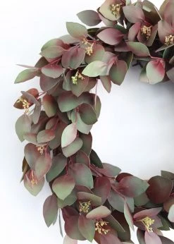 Afloral Burgundy Real Touch Eucalyptus Wreath - 22
