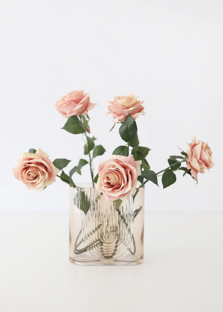 Afloral Sunset Ribbed Glass Vase - 7" Vases