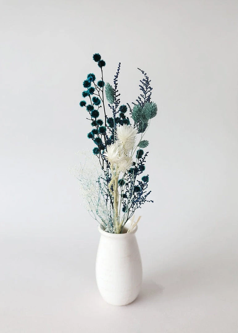 Afloral Dried Flowers Petite Dried Flower Bundle In Blue - 8-16"