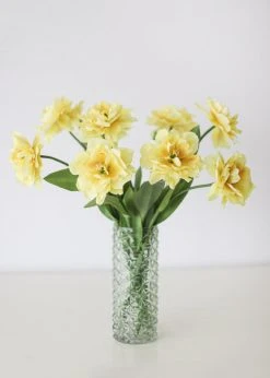 Afloral Ruffle Yellow Faux Tulip Flower - 25
