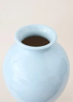 Afloral Ceramic Blue Tall Glossy Vase - 16