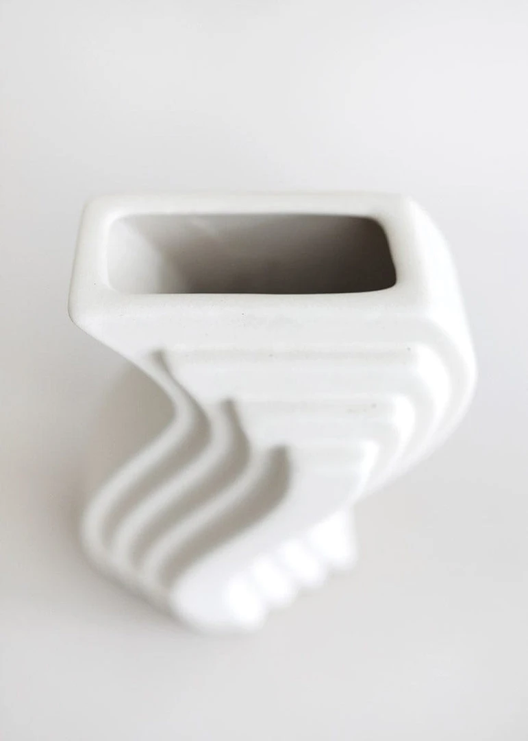 Vases Afloral Nordic Cream White Wave Vase - 8"