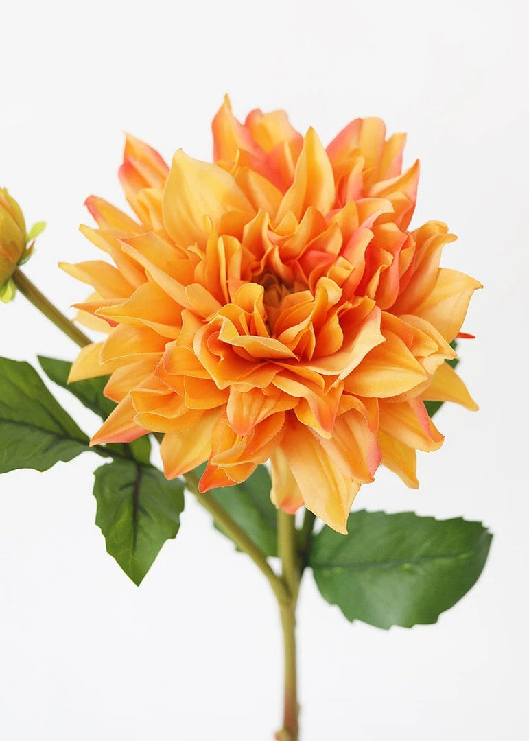 Afloral Artificial Flowers Real Touch Dahlia In Fall Orange - 26"