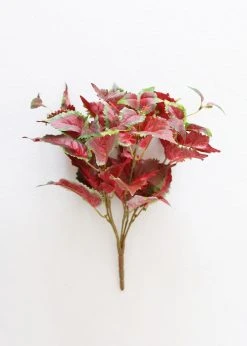 Afloral Red UV Protected Outdoor Fake Coleus Plant - 16" Artificial Plants
