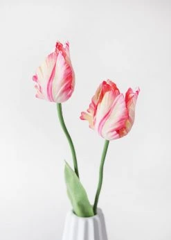 Afloral Tie Dye Pink Artificial Parrot Tulip - 25