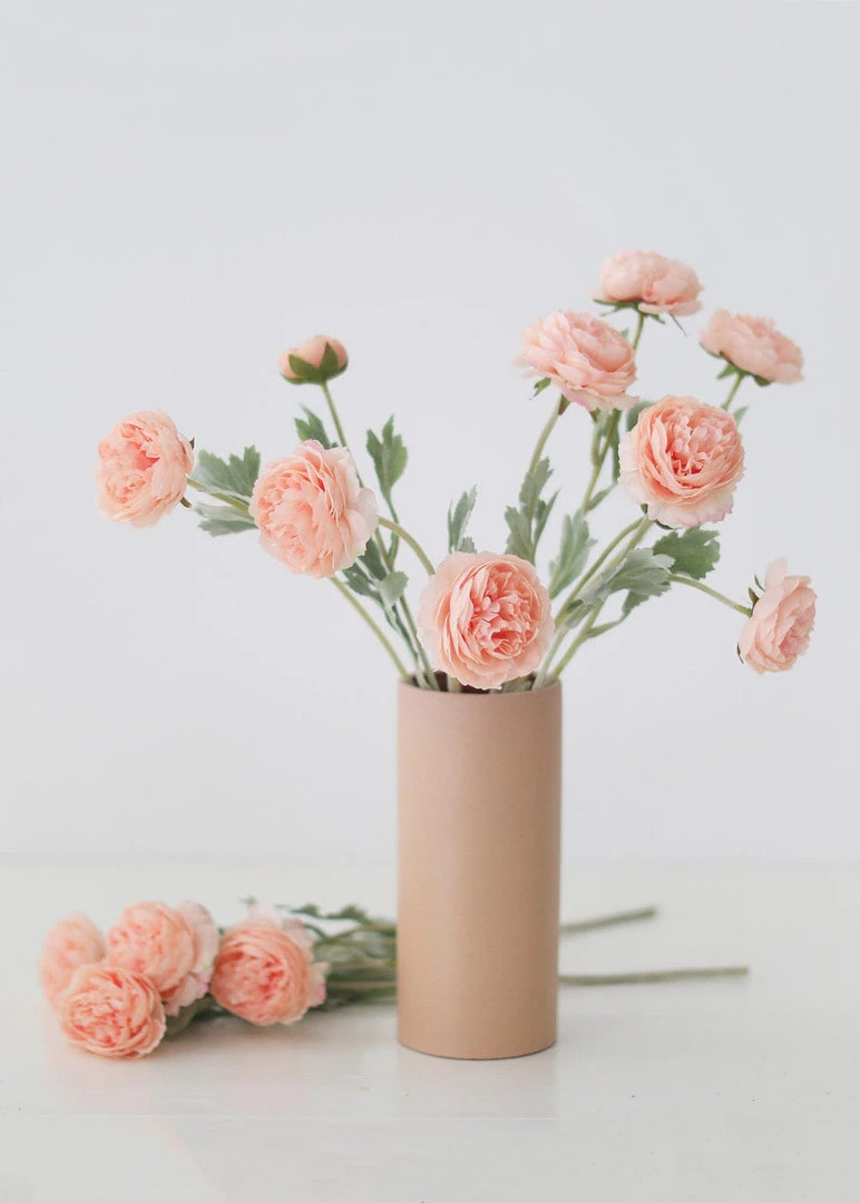Afloral Artificial Flowers Ranunculus Fake Flowers In Pink - 19"