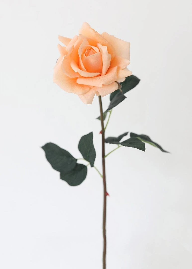Afloral Peach Real Touch Rose - 20.5" Artificial Flowers