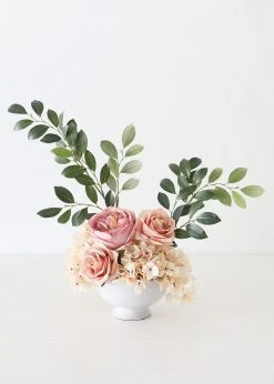 Afloral Glazed White Terra Cotta Compote Bowl - 3.75" Vases