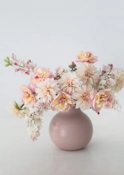 Afloral Dusty Pink Round Ceramic Vase - 8