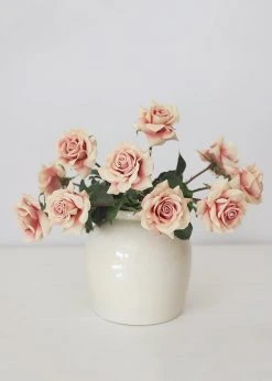 Afloral Dusty Pink Mauve Real Touch Dutchess Rose - 20" Artificial Flowers