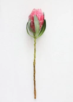Afloral Artificial Flowers Pink Faux Protea Bud Flower - 18.5"