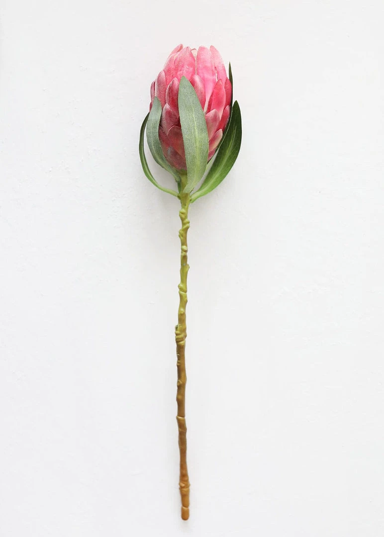 Afloral Artificial Flowers Pink Faux Protea Bud Flower - 18.5"