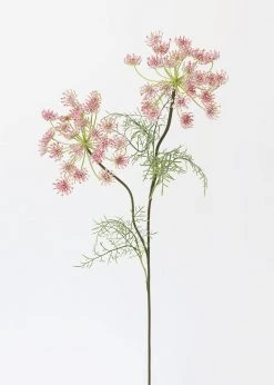 Afloral Artificial Flowers Pink Artificial Queen Anne's Lace - 33"
