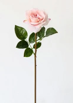 Afloral Real Touch Fake Flowers Rose In Pink - 23.5" Artificial Flowers