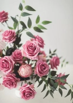 Afloral Cottage Pink Fake Rose - 21.5" Artificial Flowers